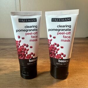 Freeman Clearing Pomegranate Peel-Off Face Mask Rejuvenating Cleanser 1.5 oz X2